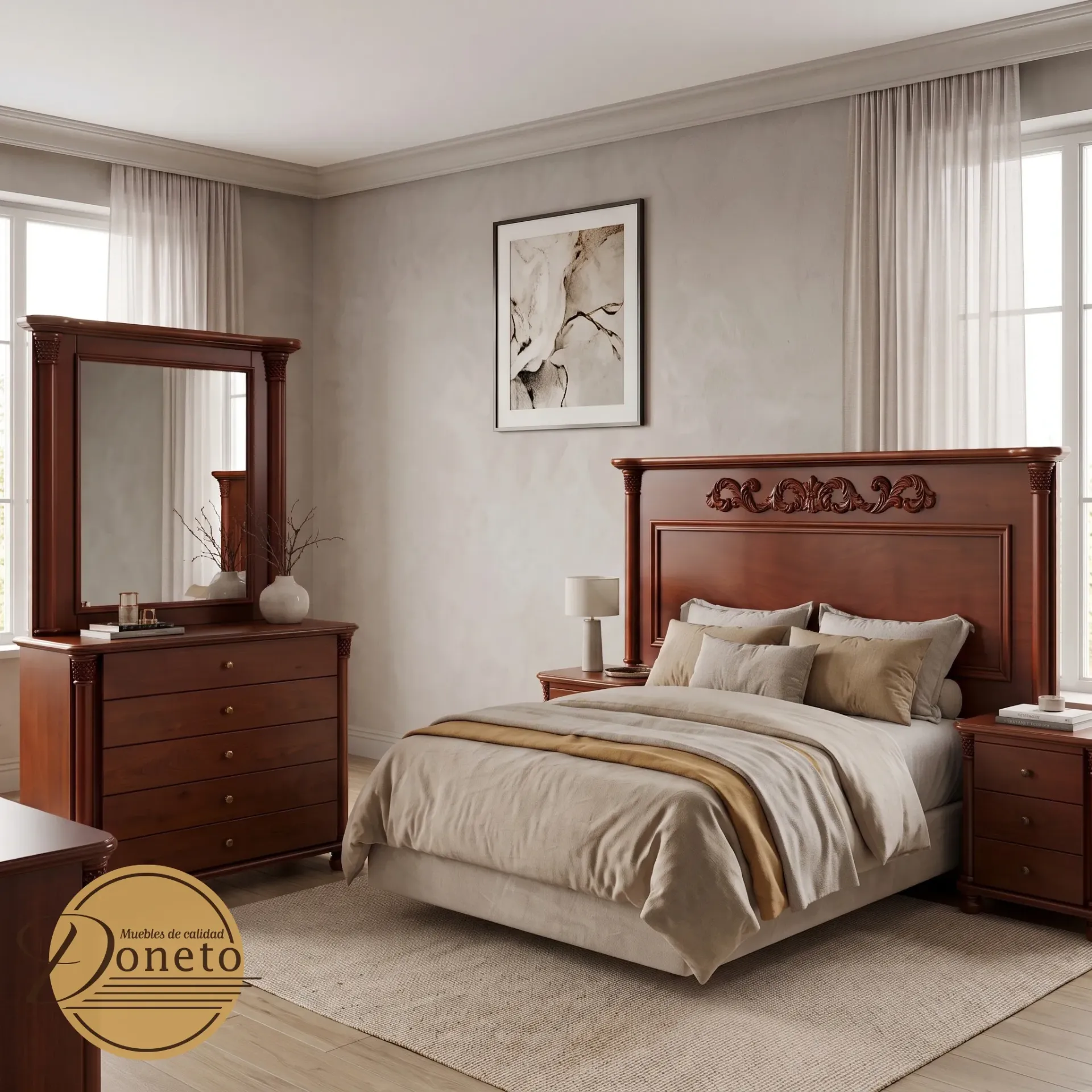 Recámara Imperio Jr. (Roble, King Size, Tocador)