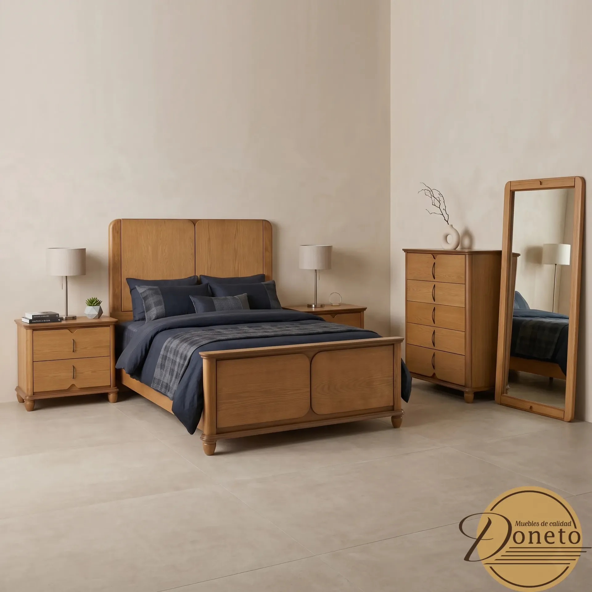 Recámara Celeste (King Size, Roble, Tocador)